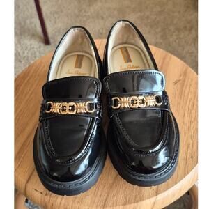 Sam Edelman Teo Girl's Black Patent Leather Slip On Loafers Size 11